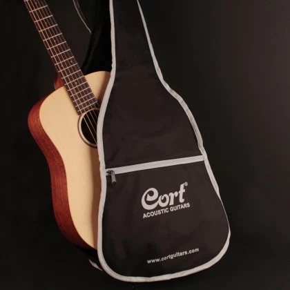 cort ad mini op open pore standard series 3/4 size mini body travel acoustic guitar come with gigbag