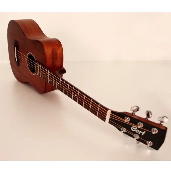 cort ad mini m open pore standard series 3/4 mini body full mahogany travel acoustic guitar