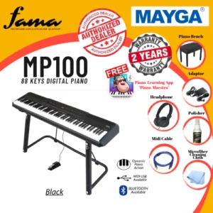 mayga mp 100 new 88 key digital piano with bluetooth function and powerful recording and playback system