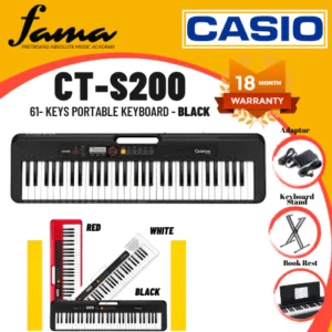 casio ct s200 61 key portable keyboard with keyboard stool (casiotone / cts200 / cts200)