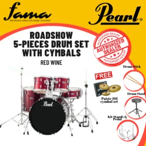pearl roadshow 5 pieces drum set with paiste 101 cymbals set
