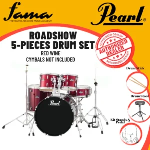 pearl roadshow 5 pieces drum set, cymbals not included
