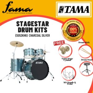 tama stagestar sg52kh6 5 piece complete drum set withtama cymbal set