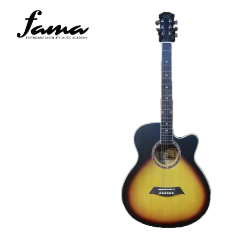 a&k ak 220 ce 40'' (sunburst) cutaway acoustic guitar with pick up