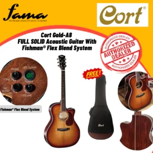cort gold a8 full solid acoustic guitar with bag light burst with fishmen pickup