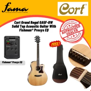 cort grand regal ga5f bw solid top acoustic guitar with fishman® presys eq
