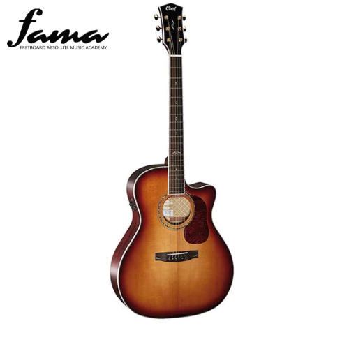 cort gold a8 full solid acoustic guitar with bag light burst with fishmen pickup