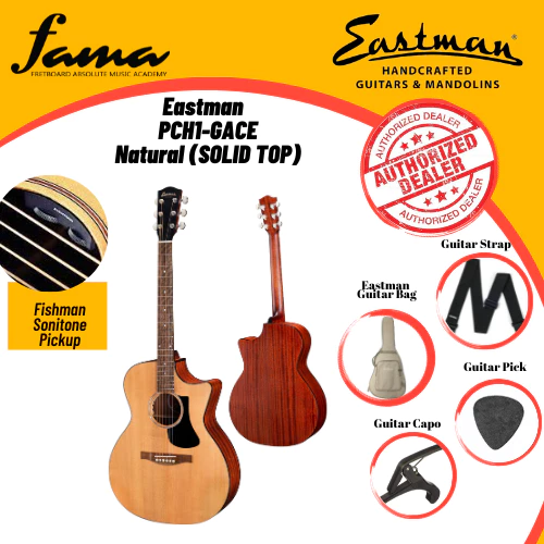 eastman pch1 gace solid top acoustic guitar with fishman pickup