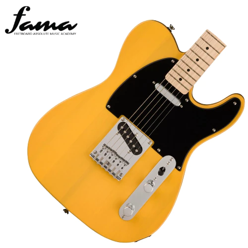 squier sonic telecaster electric guitar w/black pickguard, maple fb