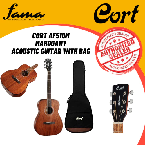 cort af510 m mahogany acoustic guitar with bag (af 510m af 510m)
