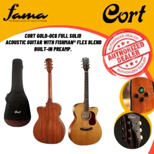 cort gold oc6 full solid ( natural ) acoustic guitar fishman® flex blend built in preamp