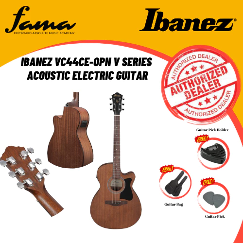 ibanez vc44ce opn v series acoustic electric guitar, open pore natural
