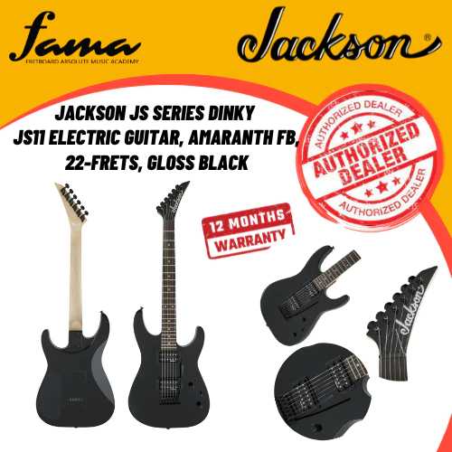 jackson js series dinky js11 electric guitar, amaranth fb, 22 frets