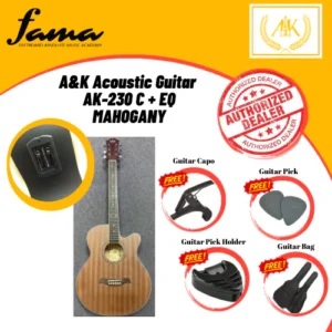 a&k ak 230 ce 40'' (mahogany)cutaway acoustic guitar with pick up
