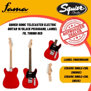 squier sonic telecaster electric guitar w/black pickguard, laurel fb