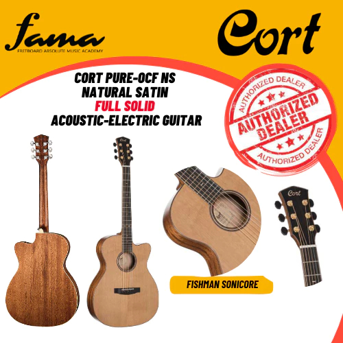cort pure ocf ns natural satin all solid acoustic electric guitar full solid
