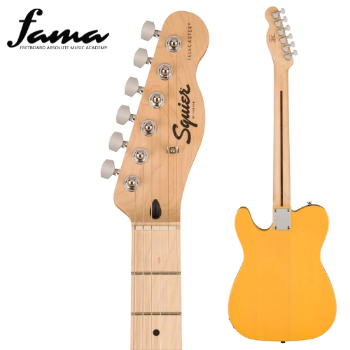 squier sonic telecaster electric guitar w/black pickguard, maple fb