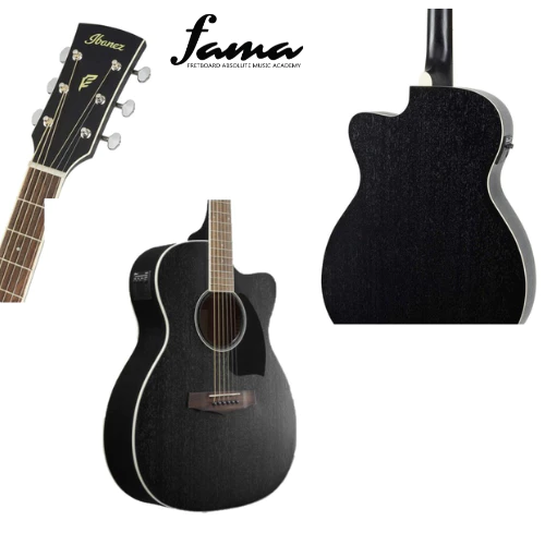 ibanez pc14mhce wk performance series acoustic electric guitar, weathered black open pore with pickup eq