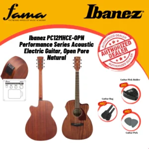 ibanez pc12mhce opn performance series acoustic electric guitar, open pore natural with pickup eq