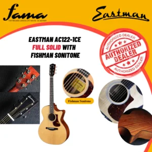 eastman ac122 1ce full solid with fishman sonitone with guitar casing bag padded