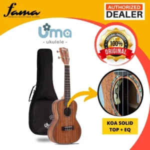 uma ukulele 26' tenor acacia koa solid top + eq uma uk 15st