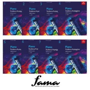 abrsm piano scales & arpeggios exam book from 2021 grade 1 to 8 (scale)