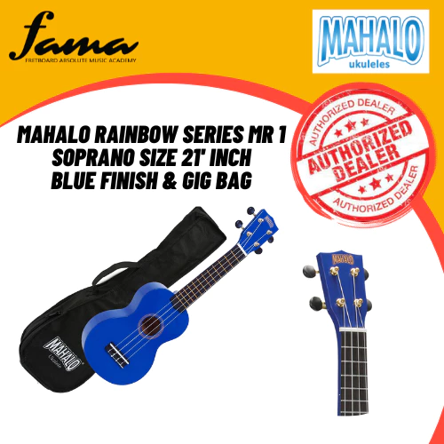 mahalo rainbow series mr 1 soprano size 21' inch finish & gig bag