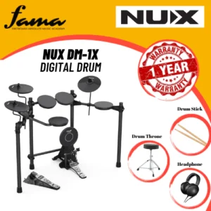 nux dm 1x 5 piece digital electronic drum set with kick pedal package (dm1x dm1)