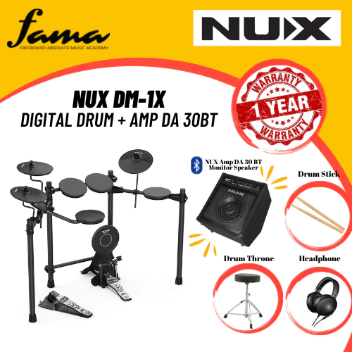 nux dm 1x 5 piece digital electronic drum set with kick pedal package (dm1x dm1) nux dm 1x 5 piece digital electronic drum set with kick pedal package (dm1x dm1)