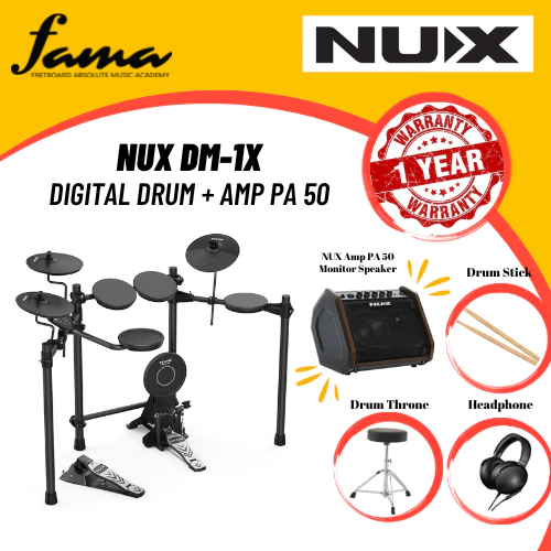 nux dm 1x 5 piece digital electronic drum set with kick pedal package (dm1x dm1) nux dm 1x 5 piece digital electronic drum set with kick pedal package (dm1x dm1)
