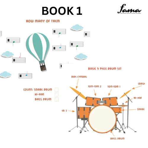 my kid’s drummer book 1 & book 2 groove start from young dynamic publication for young age