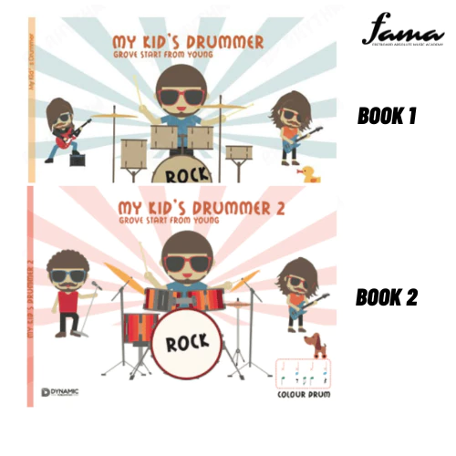 my kid’s drummer book 1 & book 2 groove start from young dynamic publication for young age