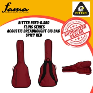ritter rgf0 d.srd flims series acoustic dreadnought gig bag, spicy red
