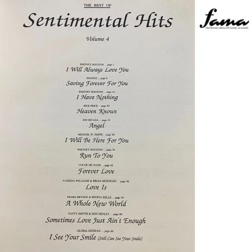 the best of sentimental hits volume 4 vocal & piano arrangement