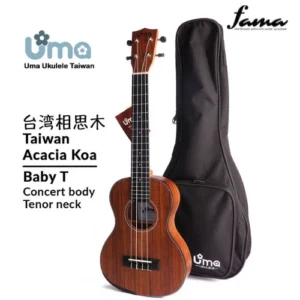 uma ukulele 26' tenor acacia koa wood uma baby t