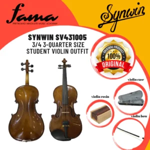 synwin sv431005 3/4 3 quarter size student violin outfit (sv1005)