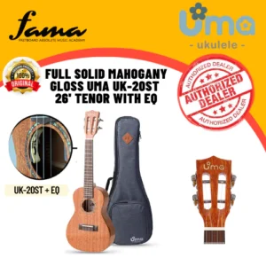 uma uk 20st + eq ukulele 26' tenor full solid mahogany gloss uma uk 20st + eq