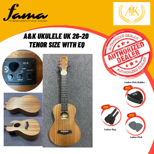 a&k ukulele uk 26 20 tenor size with eq