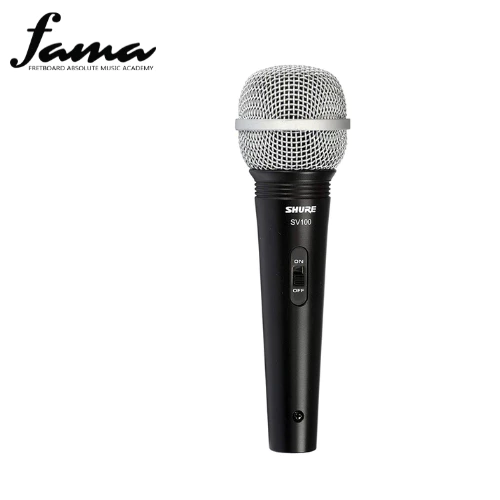 shure sv100 dynamic cardioid handheld multi purpose microphone with m100 mic stand package (sv 100)