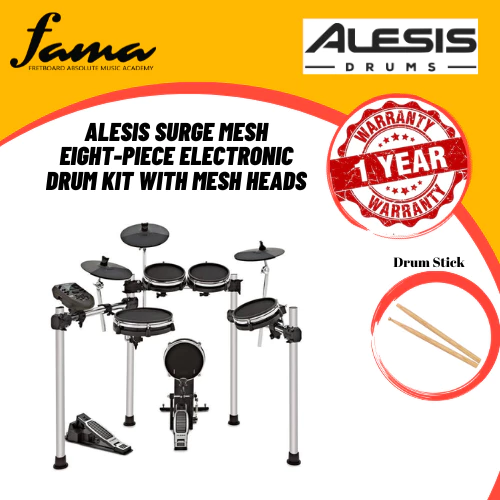 alesis surge mesh eight piece electronic drum kit with mesh heads