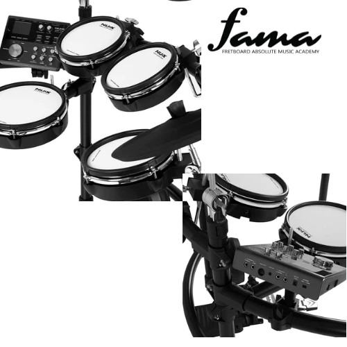nux dm 7x 5 piece full mesh digital electronic drum set head by remo