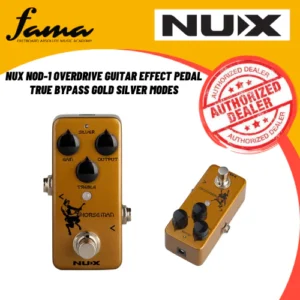 nux nod 1 overdrive guitar effect pedal true bypass gold silver modes