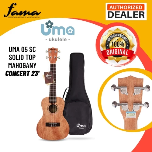 uma ukulele 23' concert mahogany solid top uma uk 05sc