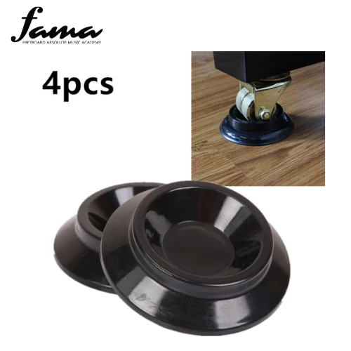 4pcs black vertical piano mats piano caster cups
