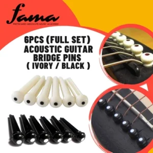6 pcs acoustic guitar bridge pins string end pin ( ivory / black )