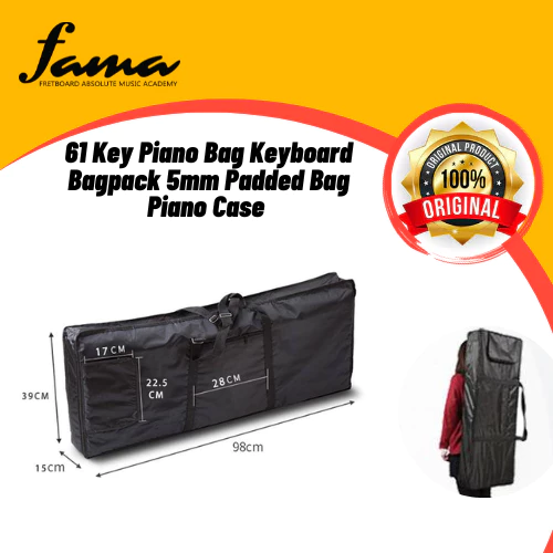 88 key digital piano or keyboard padded gig bag bagpack soft carry case