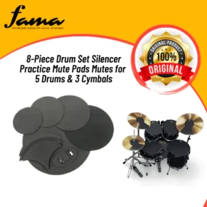 8 piece drum set silencer practice mute pads mutes for 5 drums & 3 cymbals