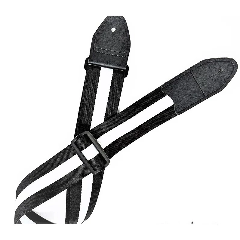 adjustable high quality ukulele, guitar, bass, electric guitar, shoulder strap black white