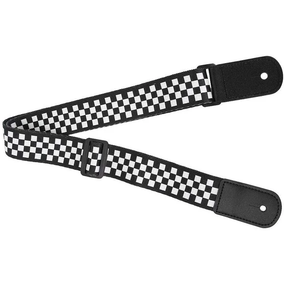 adjustable high quality ukulele shoulder strap checkered black white