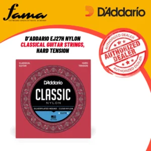 d’addario ej27h nylon classical guitar strings, hard tension